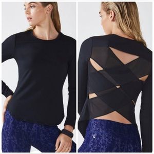 Fabletics Sasha Long Sleeve Mesh Back - Sz M
